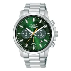 Alba 42Mm Active Men's Watch, Analog, Stainless Steel Strap- Silver